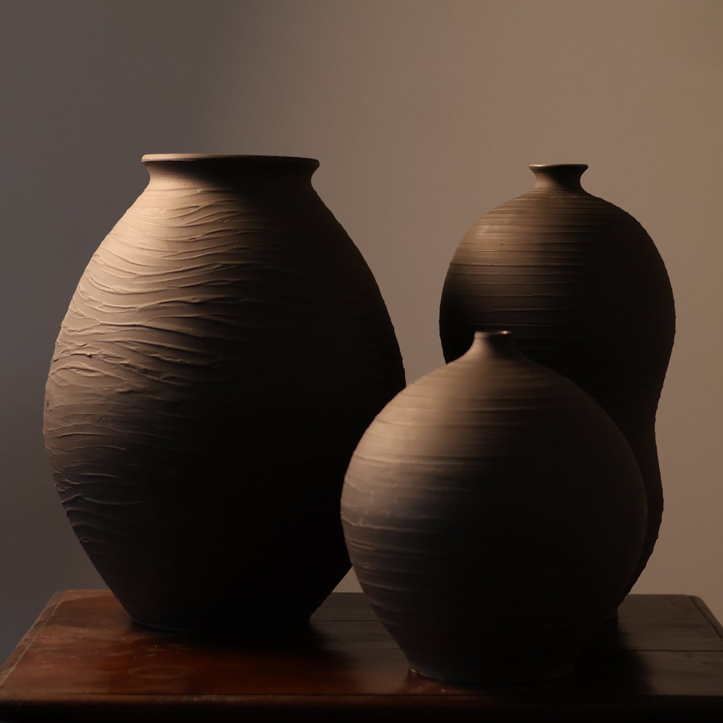 Matte Black Textured Set (3 Pieces)